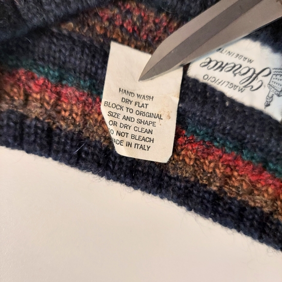 Vtg Maglificio Colorweave Sweater Mens M Wool Mohair Italy Pullover - Picture 4 of 10